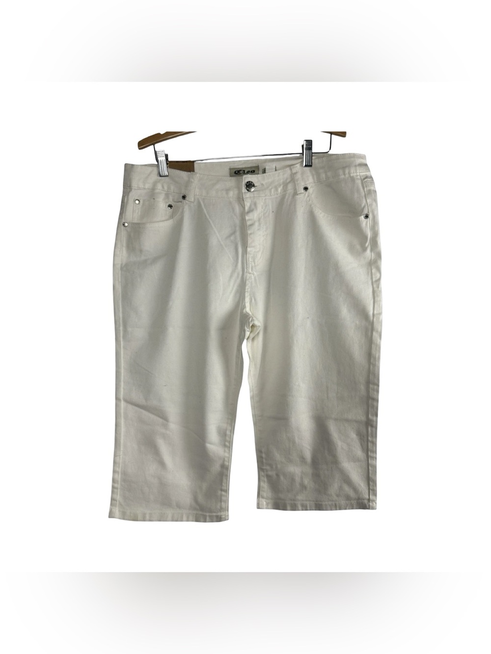 NWT Cleo Women's White Denim Capri Jeans - Plus Size 18 - Classic Five-Pocket